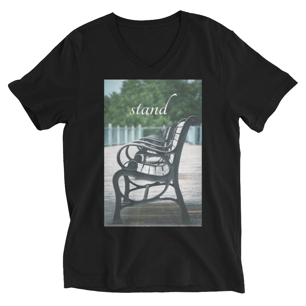 Boardwalk Bench stand V-Neck Tee